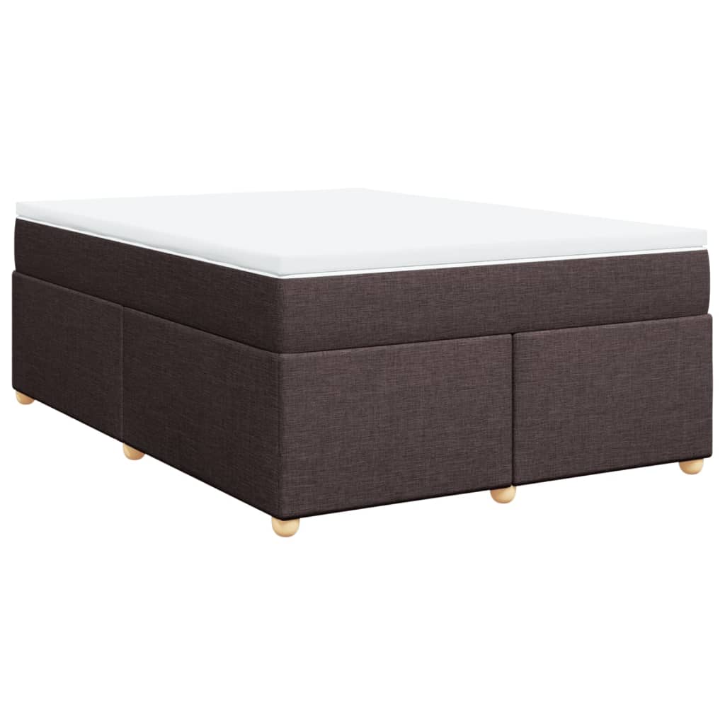 vidaXL Boxspring met matras stof donkerbruin 160x200 cm bruin, foto 3