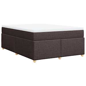 Box spring postel s matrací tmavě hnědá 160x200 cm textil - obrázek 9