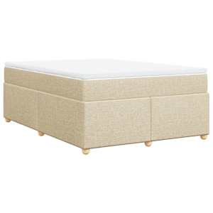 Box spring postel s matrací krémová 160x200 cm textil - obrázek 9