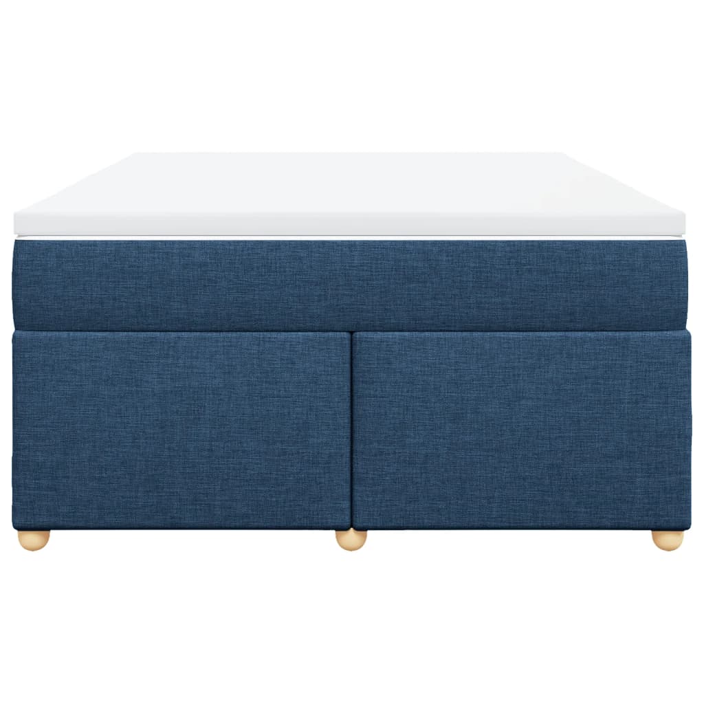 vidaXL Boxspring met matras stof blauw 160x200 cm, foto 4