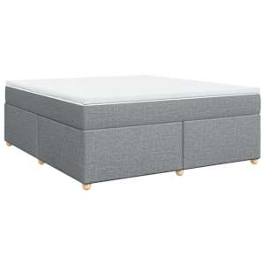 Box spring postel s matrací světle šedá 180 x 200 cm textil - obrázek 2