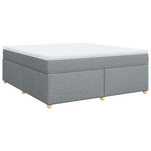 Box spring postel s matrací světle šedá 180 x 200 cm textil - obrázek 9