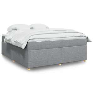 Box spring postel s matrací světle šedá 180 x 200 cm textil - obrázek 1