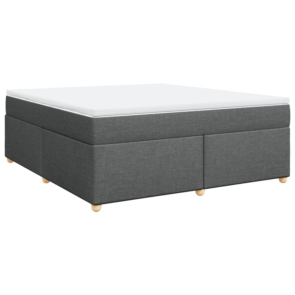 vidaXL Box spring postelja z vzmetnico temno siva 180x200 cm blago