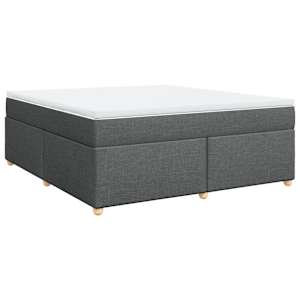 Box spring postel s matrací tmavě šedá 180x200 cm textil - obrázek 2