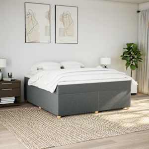 Box spring postel s matrací tmavě šedá 180x200 cm textil - obrázek 3