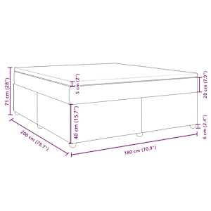 Box spring postel s matrací tmavě šedá 180x200 cm textil - obrázek 12