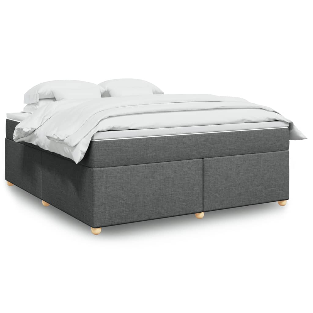 Boxspringbett mit Matratze Dunkelgrau 180×200 cm Stoff