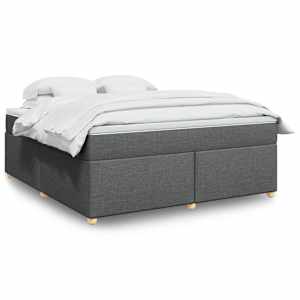 Box spring postel s matrací tmavě šedá 180x200 cm textil