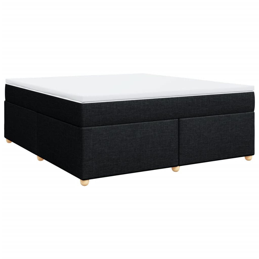 vidaXL Pat box spring cu saltea, negru, 180x200 cm, catifea