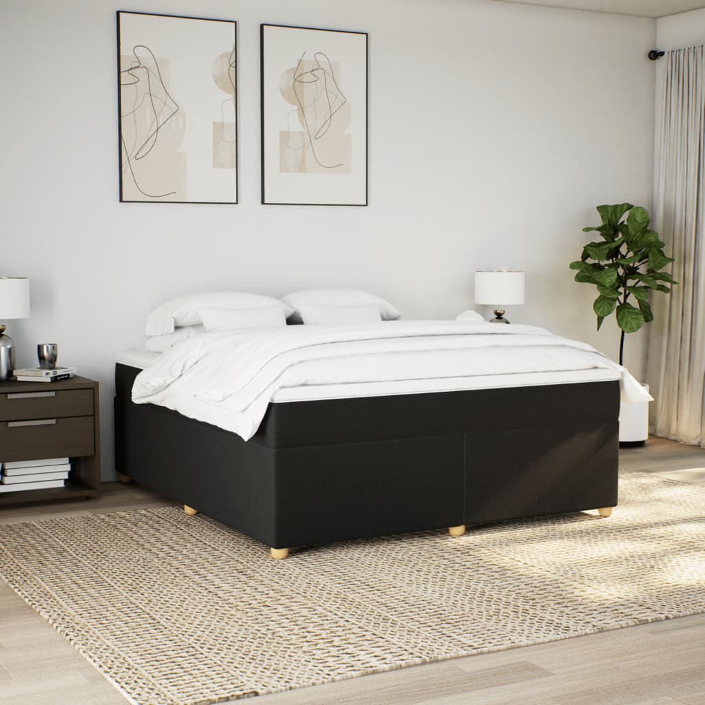 Thumbnail - vidaXL Boxspringbett mit Matratze Schwarz 180x200 cm Stoff