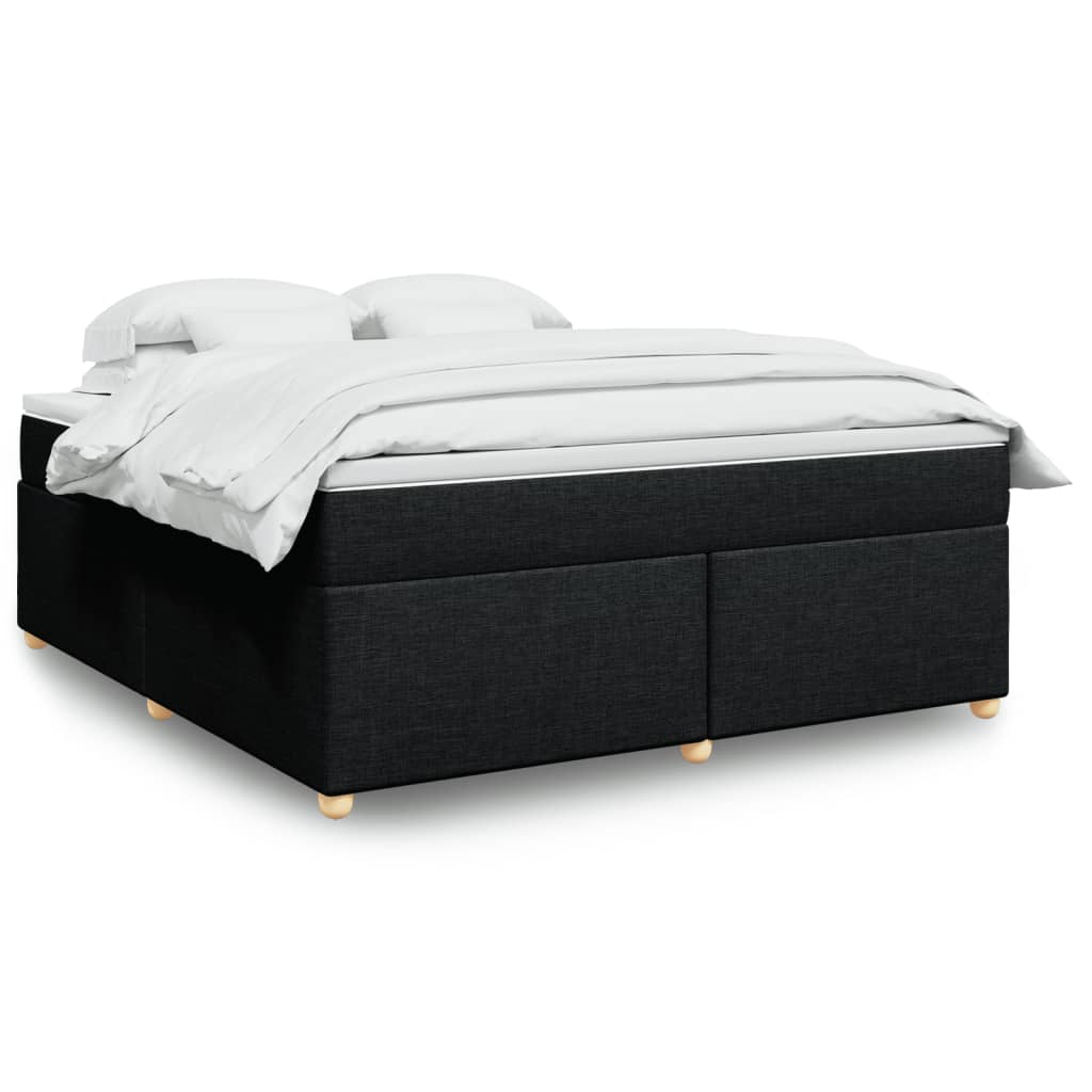 Boxspringbett mit Matratze Schwarz 180×200 cm Stoff