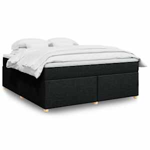 Box spring postel s matrací černá 180x200 cm textil - obrázek 1