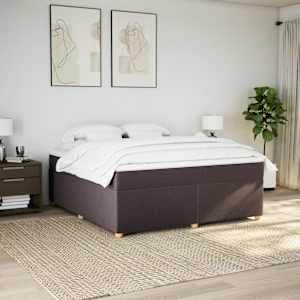 Box spring postel s matrací tmavě hnědá 180x200 cm textil - obrázek 3