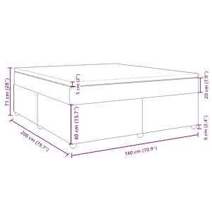 Box spring postel s matrací tmavě hnědá 180x200 cm textil - obrázek 12