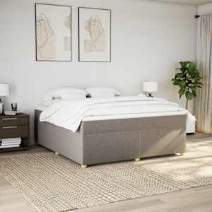 Box spring postel s matrací taupe 180x200 cm textil - obrázek 3