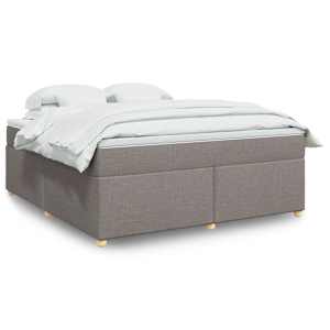 Box spring postel s matrací taupe 180x200 cm textil - obrázek 1