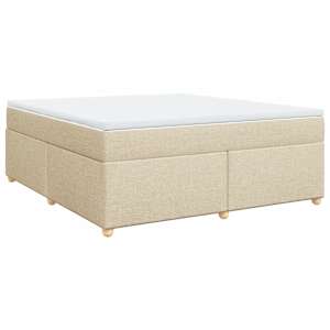 Box spring postel s matrací krémová 180x200 cm textil - obrázek 2