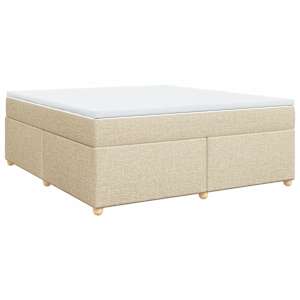 Box spring postel s matrací krémová 180x200 cm textil - obrázek 9