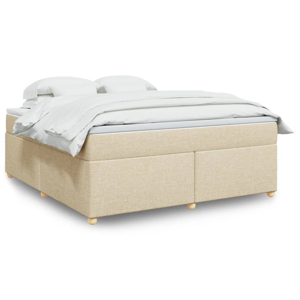 Boxspringbett mit Matratze Creme 180×200 cm Stoff