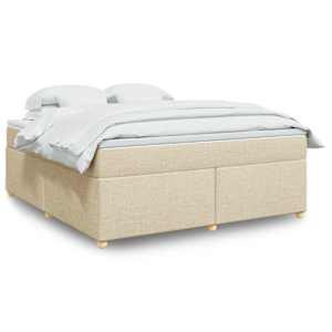 Box spring postel s matrací krémová 180x200 cm textil - obrázek 1