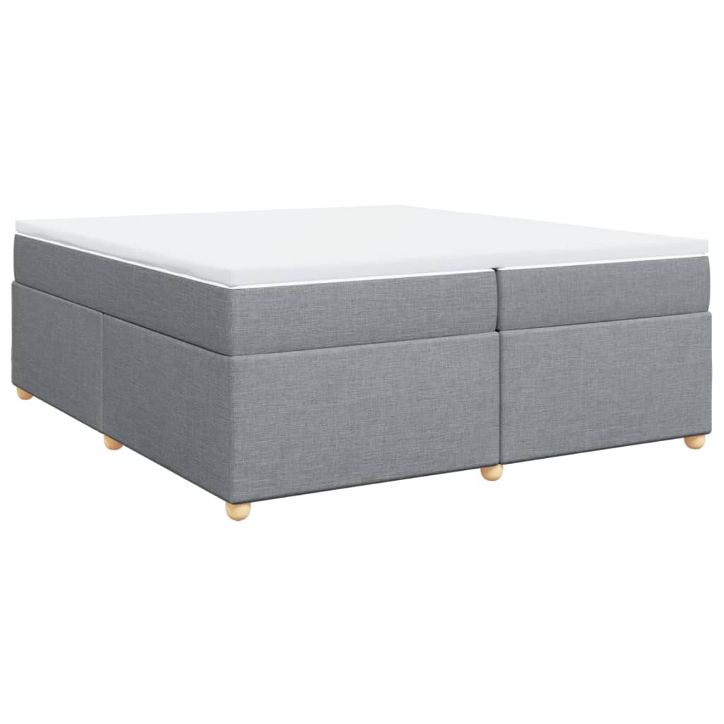 vidaXL Boxspring met matras stof lichtgrijs 200x200 cm grijs, foto 3
