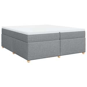 Box spring postel s matrací světle šedá 200 x 200 cm textil - obrázek 2