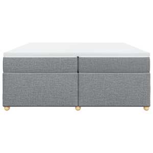 Box spring postel s matrací světle šedá 200 x 200 cm textil - obrázek 4