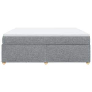 Box spring postel s matrací světle šedá 200 x 200 cm textil - obrázek 8