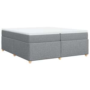 Box spring postel s matrací světle šedá 200 x 200 cm textil - obrázek 9