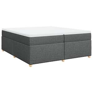 Box spring postel s matrací tmavě šedá 200x200 cm textil - obrázek 2