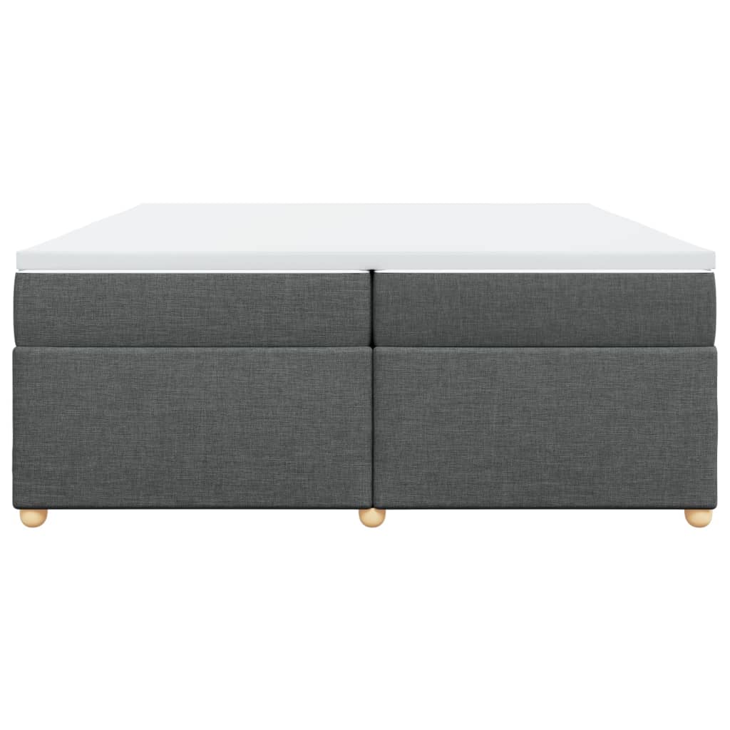 vidaXL Boxspring met matras stof donkergrijs 200x200 cm grijs, foto 4