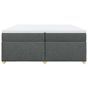 Box spring postel s matrací tmavě šedá 200x200 cm textil - obrázek 4