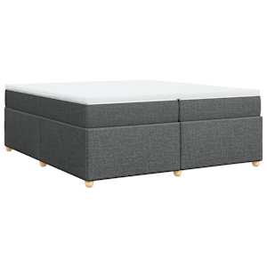 Box spring postel s matrací tmavě šedá 200x200 cm textil - obrázek 9