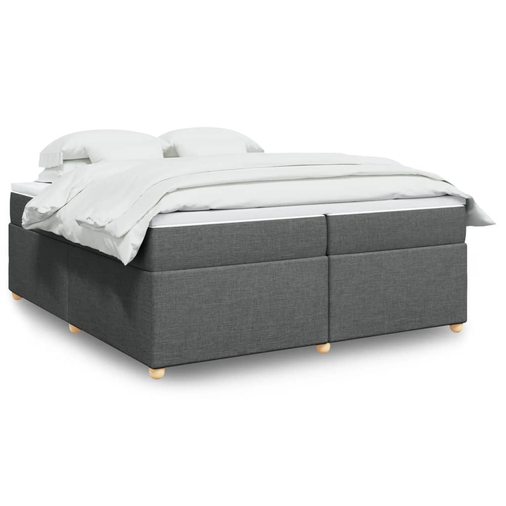 Boxspringbett mit Matratze Dunkelgrau 200×200 cm Stoff