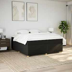 Box spring postel s matrací černá 200x200 cm textil - obrázek 3