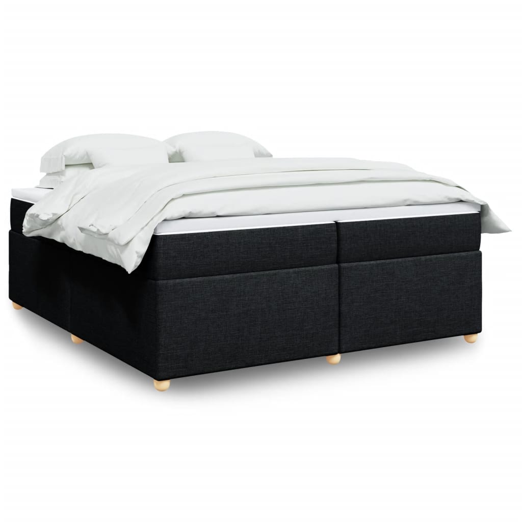 Boxspringbett mit Matratze Schwarz 200×200 cm Stoff