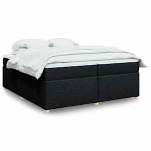 Box spring postel s matrací černá 200x200 cm textil - obrázek 1