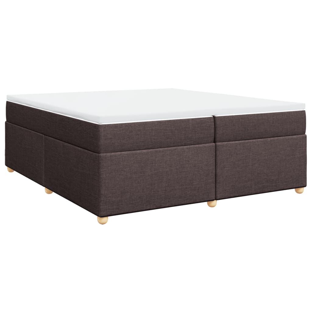 vidaXL Box spring postelja z vzmetnico temno rjav 200x200 cm blago