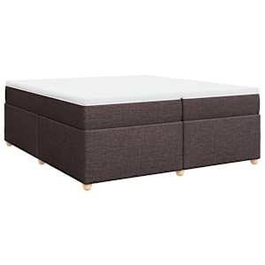 Box spring postel s matrací tmavě hnědá 200x200 cm textil - obrázek 2