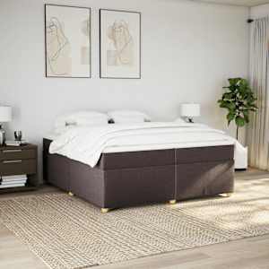 Box spring postel s matrací tmavě hnědá 200x200 cm textil - obrázek 3