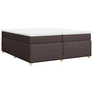 Box spring postel s matrací tmavě hnědá 200x200 cm textil - obrázek 9