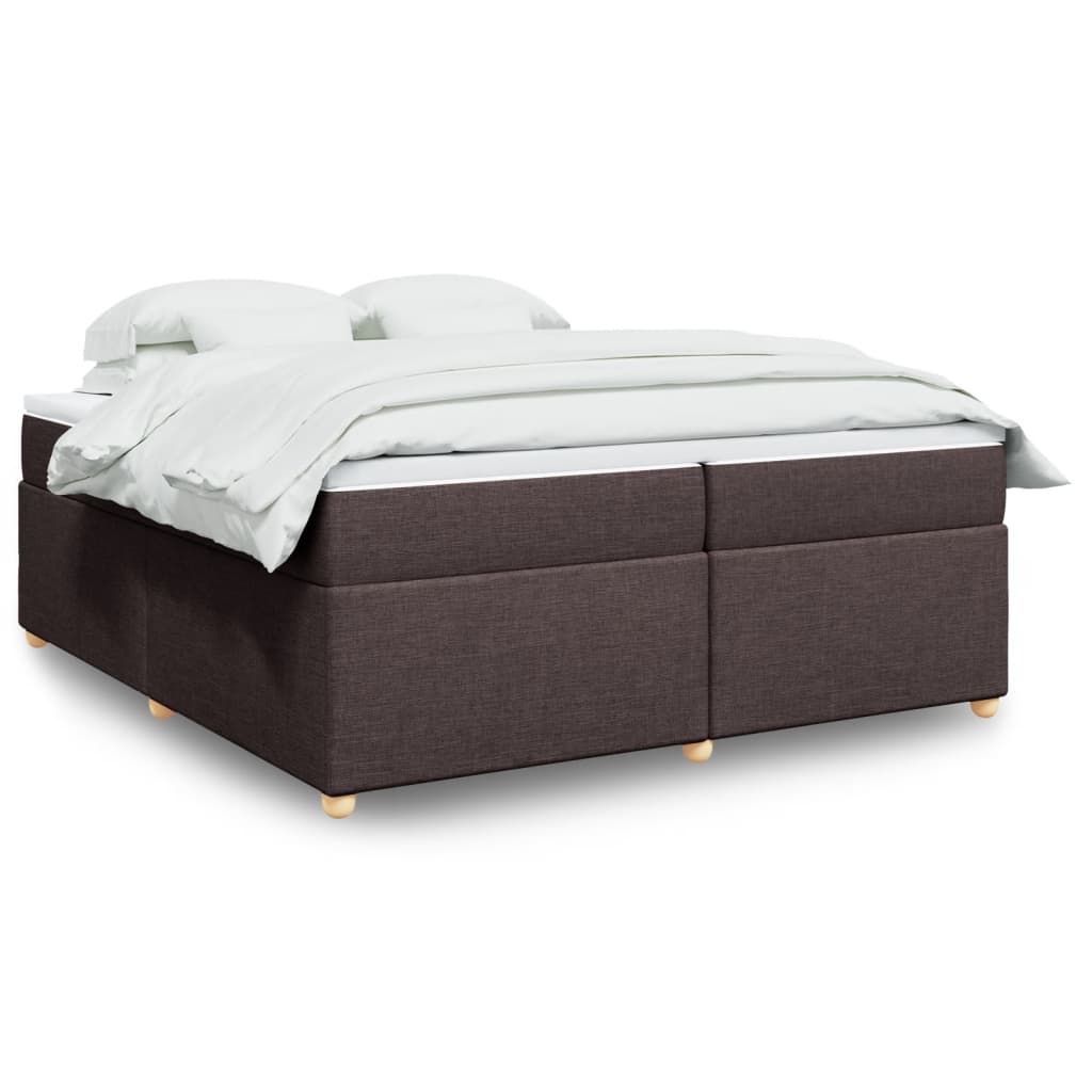 Boxspringbett mit Matratze Dunkelbraun 200×200 cm Stoff