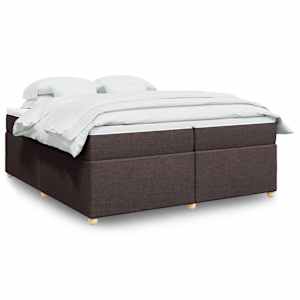 Box spring postel s matrací tmavě hnědá 200x200 cm textil - obrázek 1
