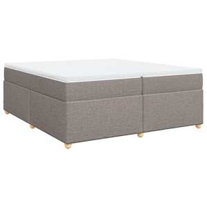 Box spring postel s matrací taupe 200x200 cm textil - obrázek 2