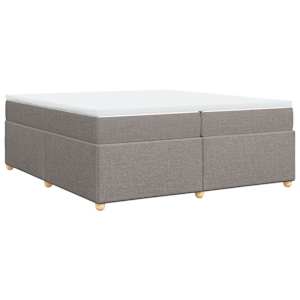 Box spring postel s matrací taupe 200x200 cm textil - obrázek 9