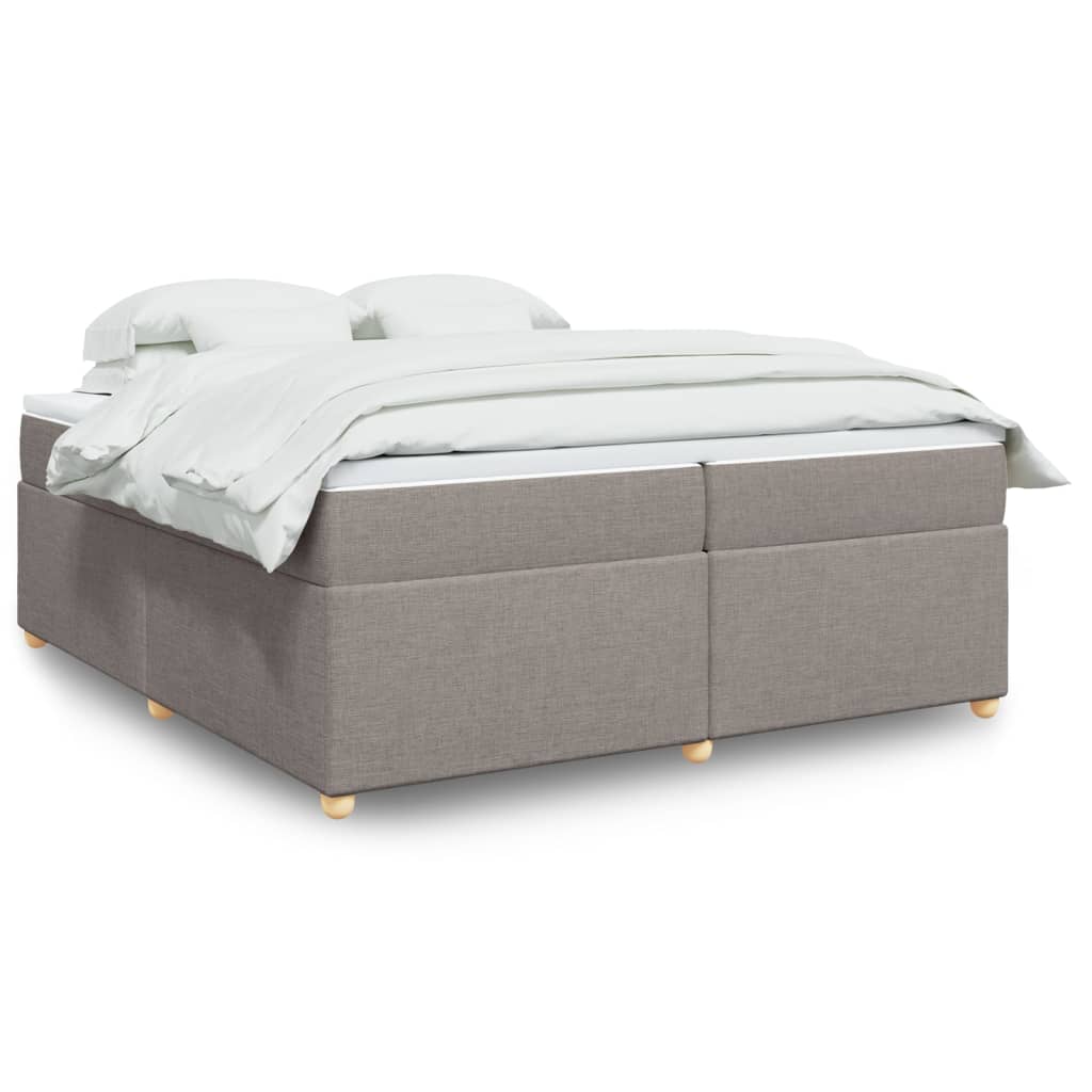 vidaXL Boxspringbett mit Matratze Taupe 200x200 cm Stoff