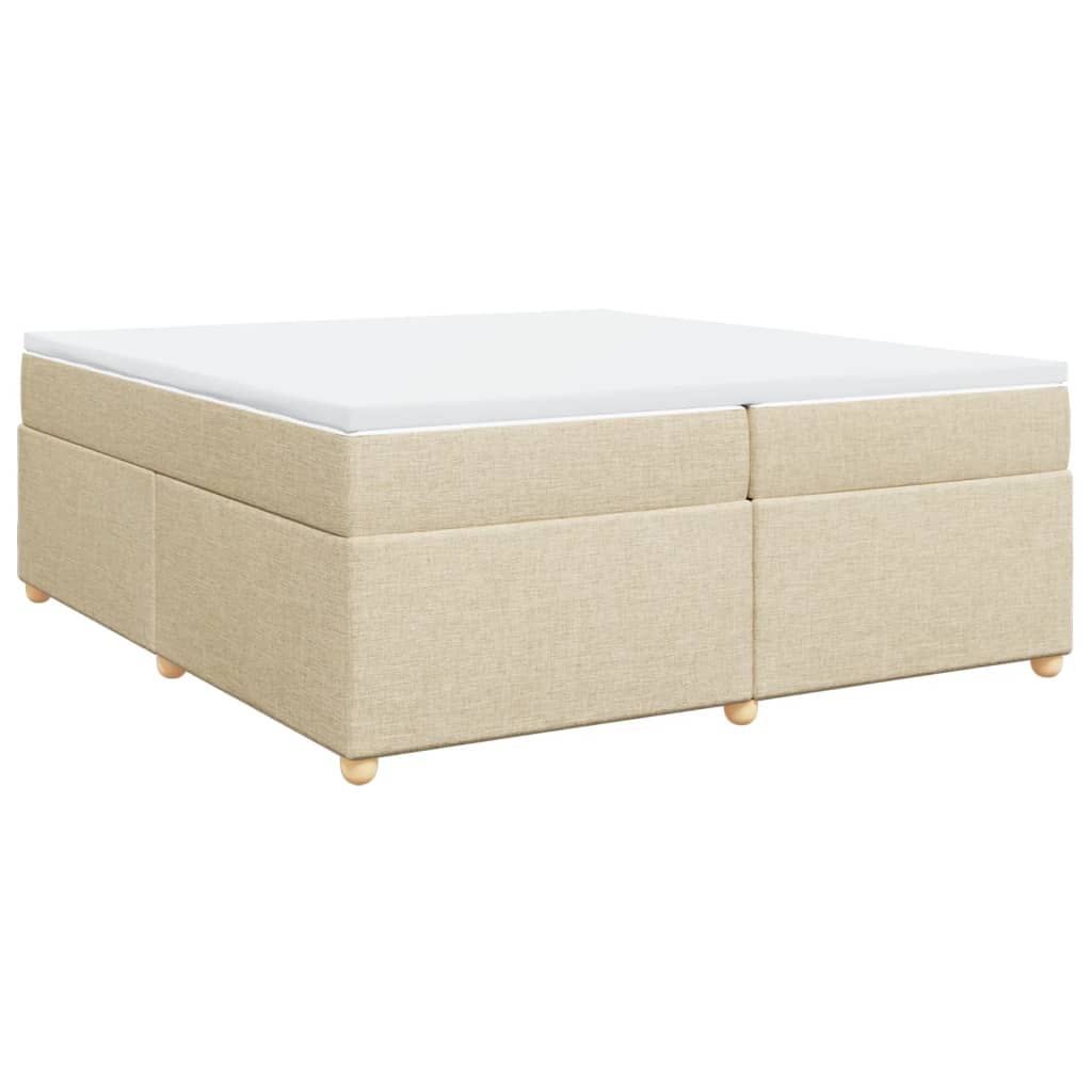 vidaXL Box spring postel s matrací krémová 200x200 cm textil