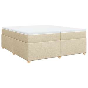 Box spring postel s matrací krémová 200x200 cm textil - obrázek 2