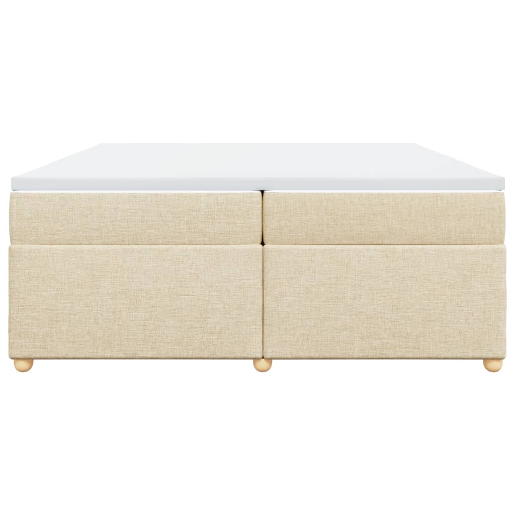 vidaXL Boxspring met matras stof crèmekleurig 200x200 cm, foto 4